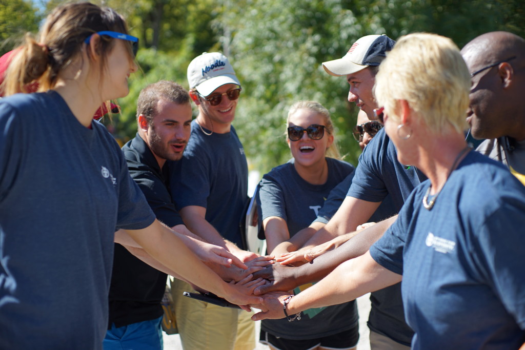 Volunteers all hands in