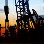 oil field, the oil workers are working