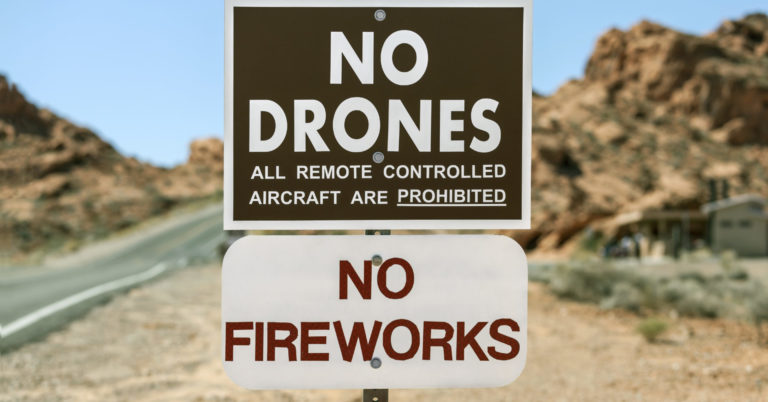 No Drones Sign