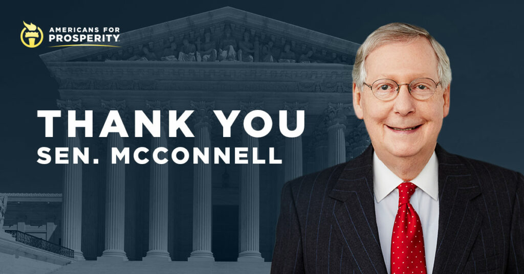Mitch McConnell thank you card