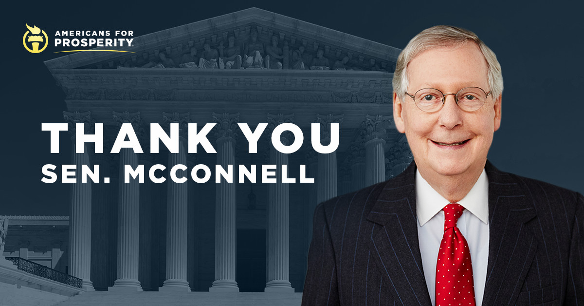 Mitch McConnell thank you card