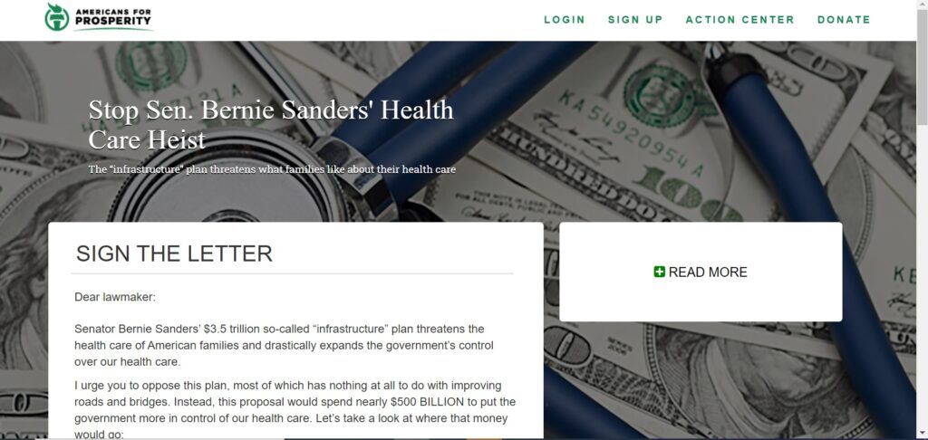 Click here to stop Sen. Bernie Sanders' health care heist.