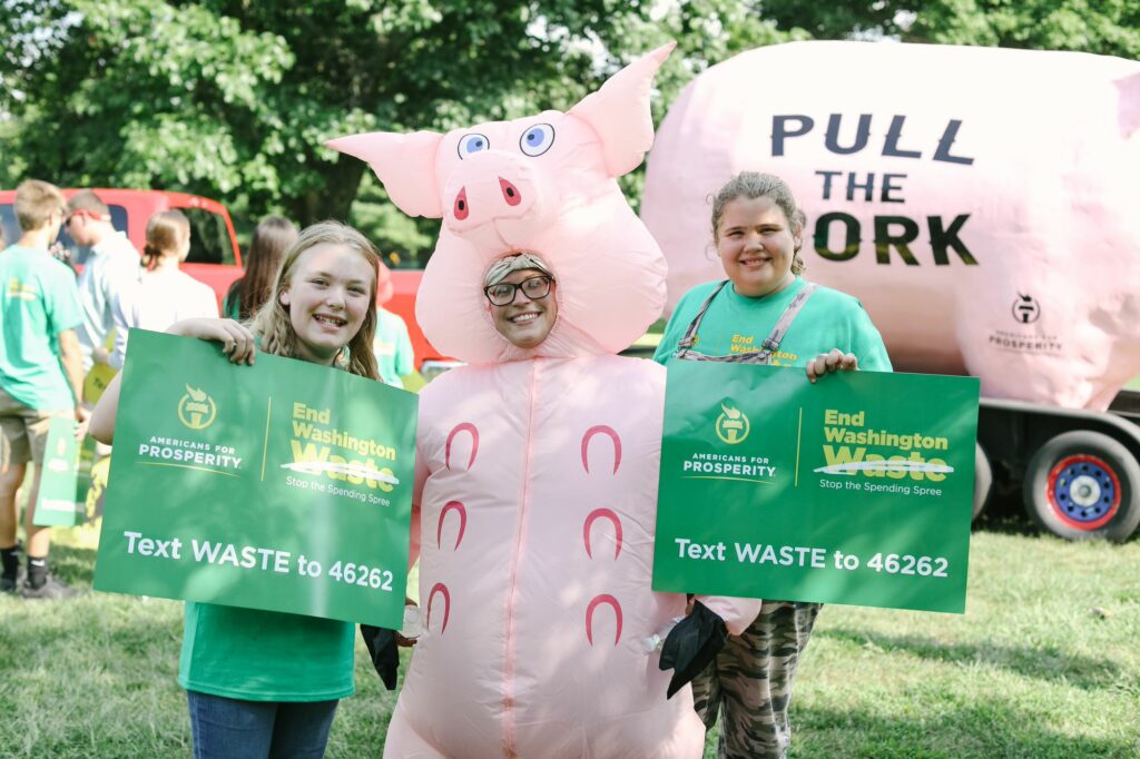 AFP-Indiana activists at an End Washington Waste event, where they called on Congress to pull the pork and stop wasteful spending.