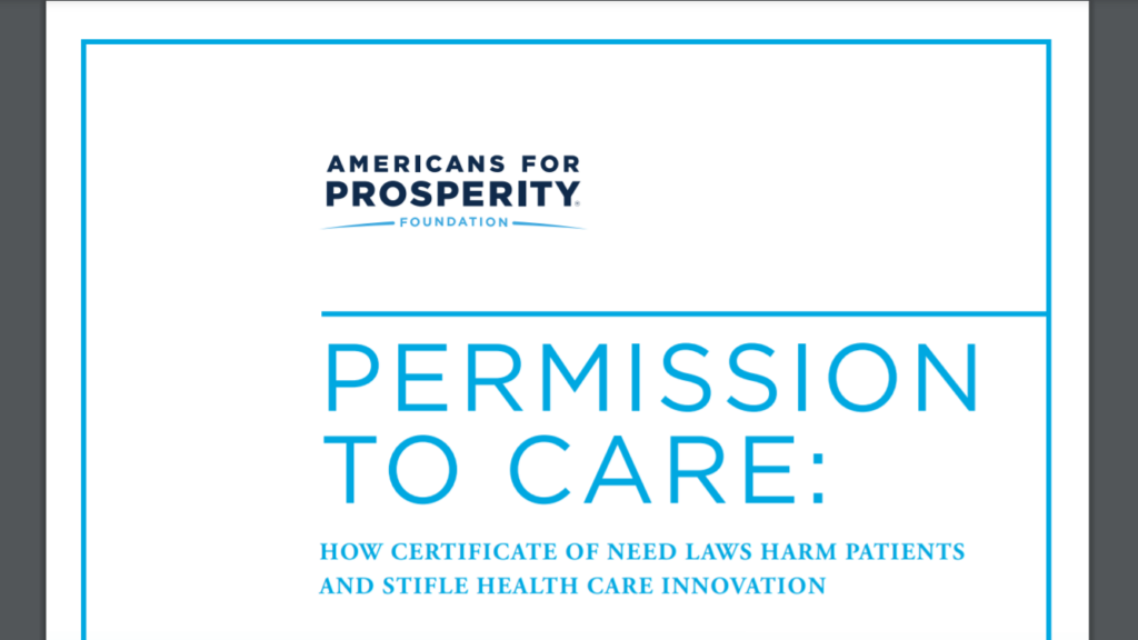 Read AFP Foundation's new report, Permission to Care, which reveals the truth about how certificate of need hurts patients' health care