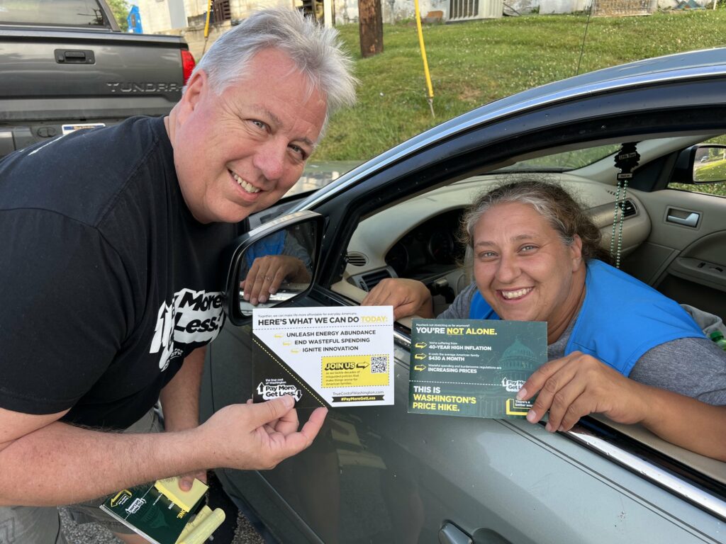 To get relief from the high cost of gas in 2022, Liz lined up at 7 a.m. at one of AFP-Ohio's True Cost of Washington gas rollback events.