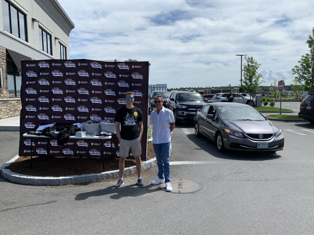 Cars lining up early for relief from the rising cost of gas in 2022. AFP-New Hampshire was on hand to lower gas prices for customers and educate them about how Washington's failed policies are driving the rising cost of gas over time.