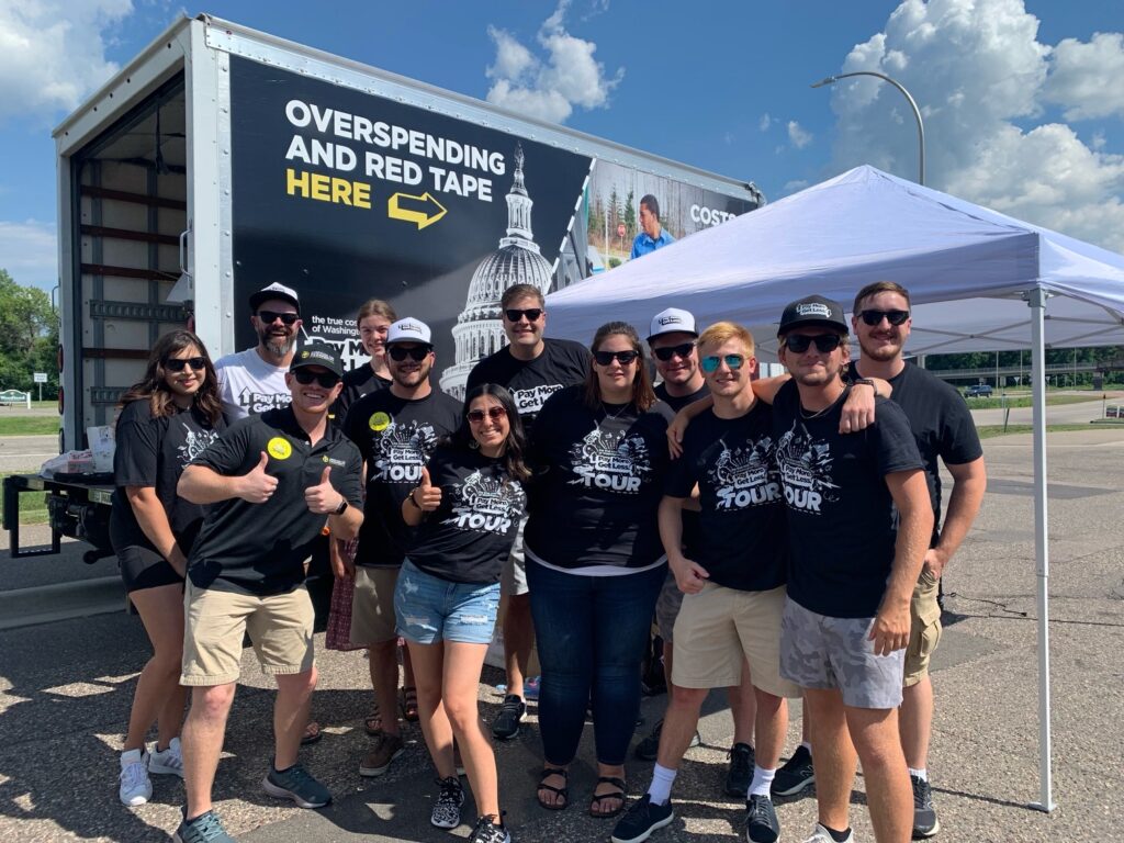 Everyday Americans have been telling AFP staff how inflation is affecting their families. They've been doing this at True Cost of Washington food and gas rollback events where AFP staff, like these activists from Louisiana, have been dropping high prices caused by increasing inflation.