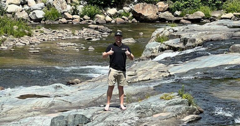 Spencer Evans enjoys a break during the True Cost of Washington Tour, where he'd been hearing from families how rising inflation was affecting them.