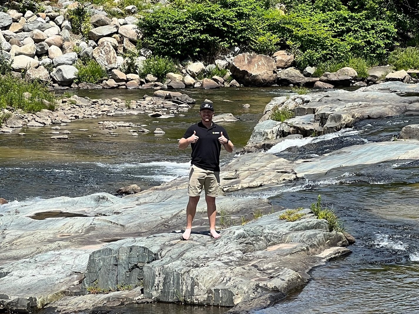Spencer Evans enjoys a break during the True Cost of Washington Tour, where he'd been hearing from families how rising inflation was affecting them.